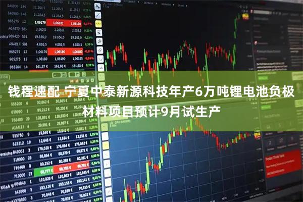 钱程速配 宁夏中泰新源科技年产6万吨锂电池负极材料项目预计9月试生产