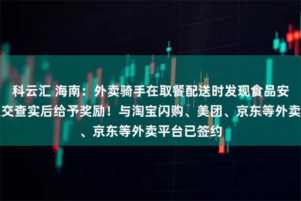 科云汇 海南：外卖骑手在取餐配送时发现食品安全问题，提交查实后给予奖励！与淘宝闪购、美团、京东等外卖平台已签约